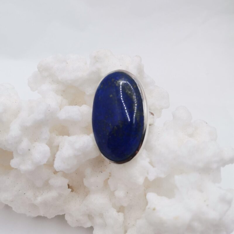 ANILLO PLATA Y LAPISLAZULI OVALADO GRANDE