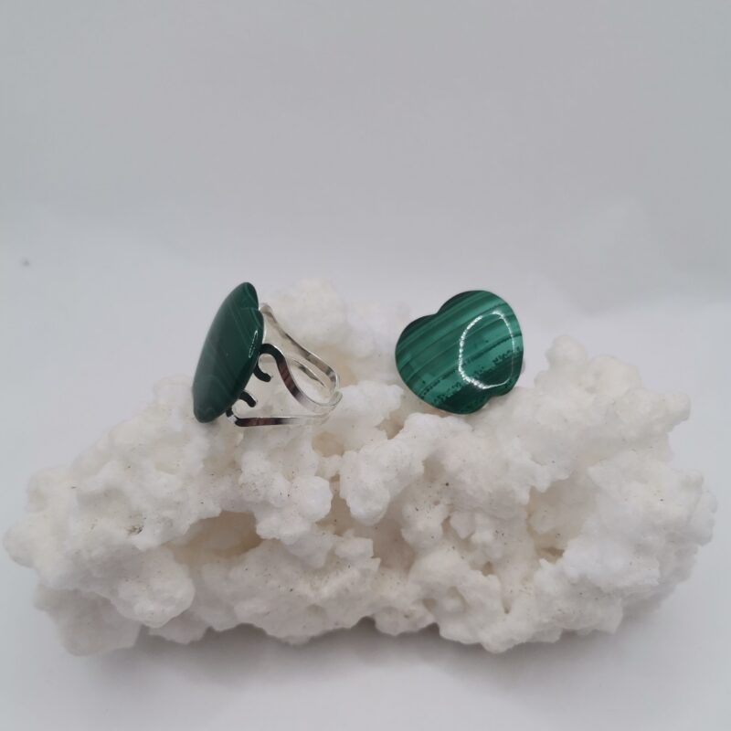 ANILLO PLATA Y MALAQUITA MANZANA ADAPTABLE