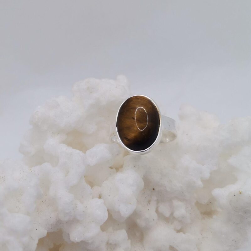 ANILLO PLATA Y OJO DE TIGRE OVALADO