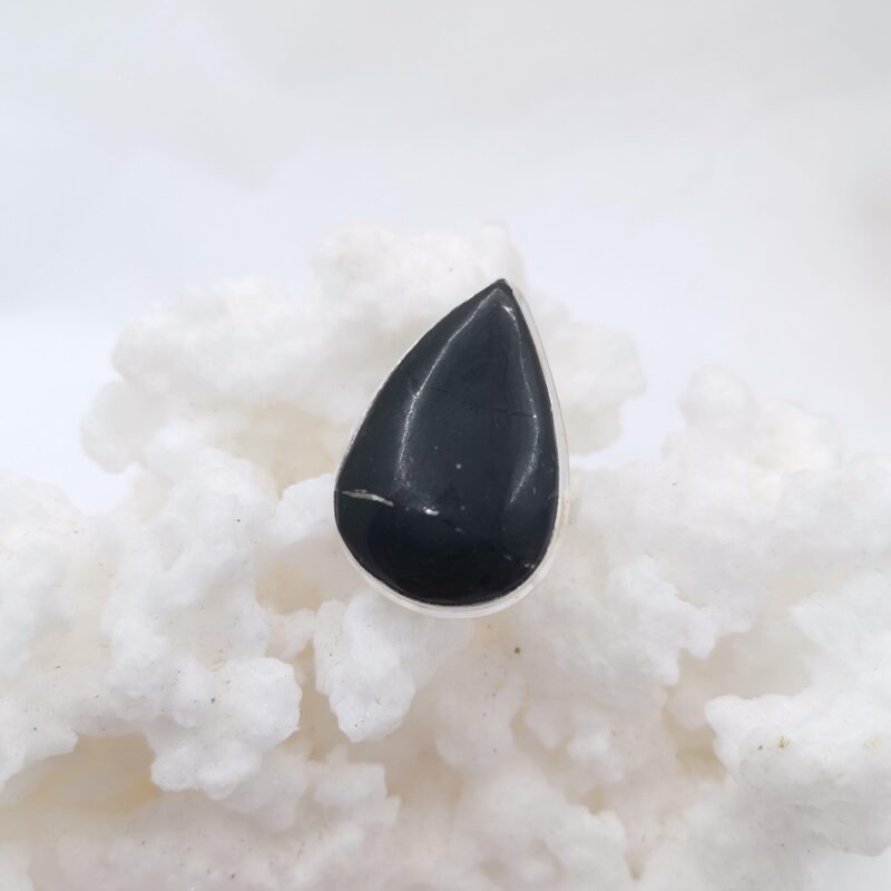 ANILLO PLATA Y SHUNGIT GOTA GRANDE