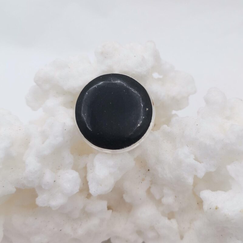 ANILLO PLATA Y SHUNGIT REDONDA