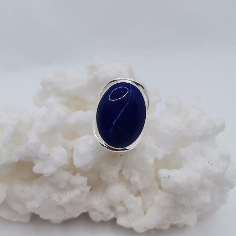 ANILLO PLATA Y LAPISLAZULI DOBLE ARO