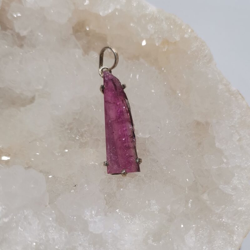 COLGANTE PLATA TURMALINA ROSA EXTRA