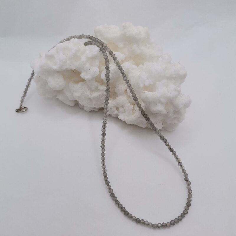COLLAR PLATA LABRADORITA 4MM