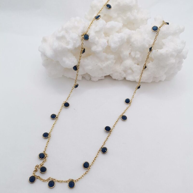 COLLAR PLATA ORO LAPISLAZULI REDONDO