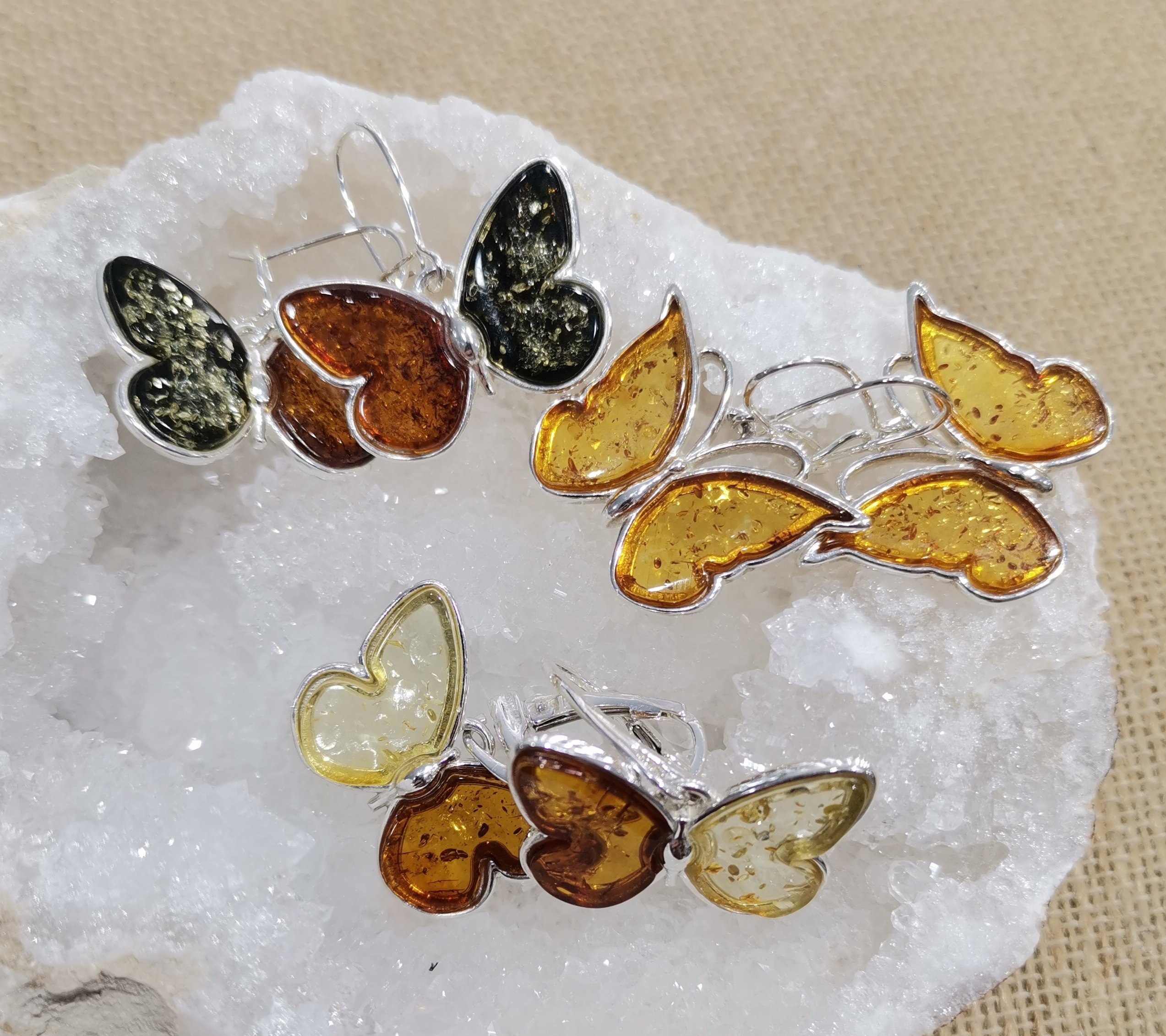 PENDIENTE AMBAR Y PLATA MARIPOSA 65 1 PENDIENTE AMBAR Y PLATA MARIPOSA 65