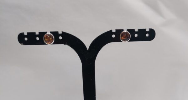 PENDIENTE PLATA AMBAR ESFERA 5 MM - Imagen 2