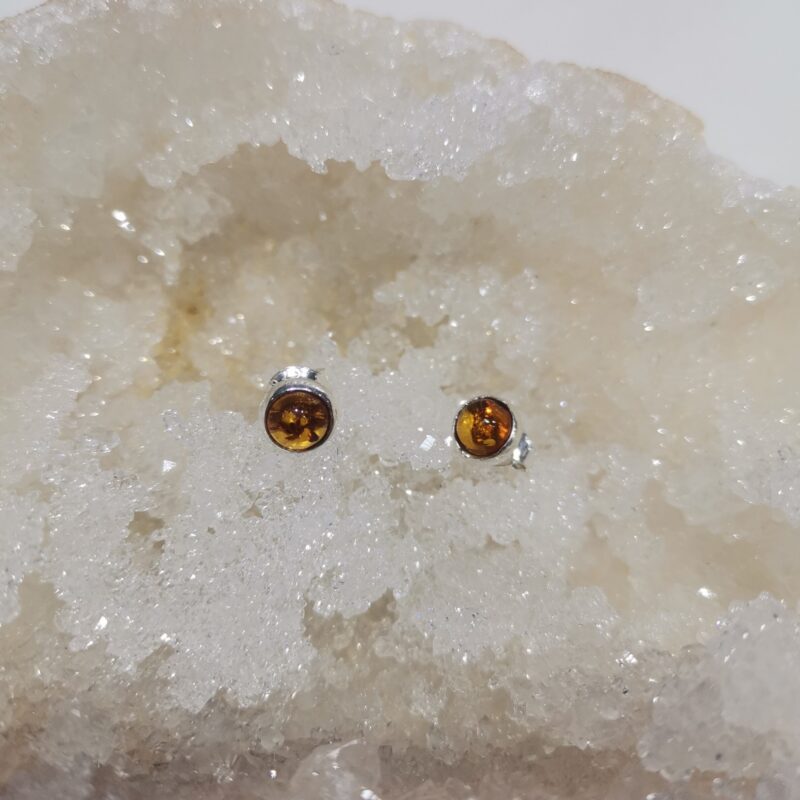 PENDIENTE PLATA AMBAR ESFERA 5 MM