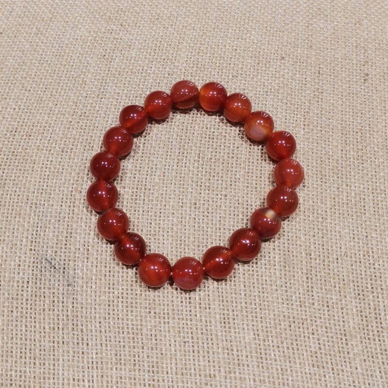 PULSERA MINERAL 10 MM CARNEOLA