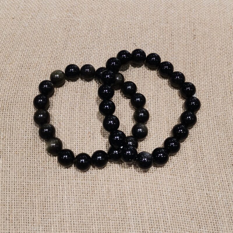 PULSERA MINERAL 10 MM OBSIDIANA