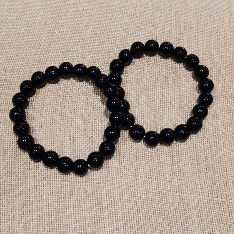 PULSERA MINERAL 8 MM AZABACHE