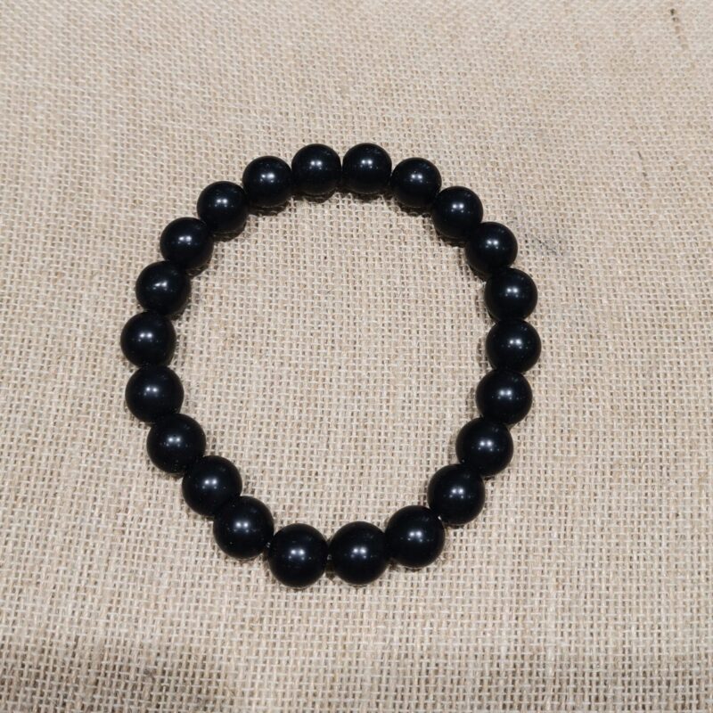 PULSERA MINERAL 10 MM SHUNGIT RECONSTRUIDA HOMBRE