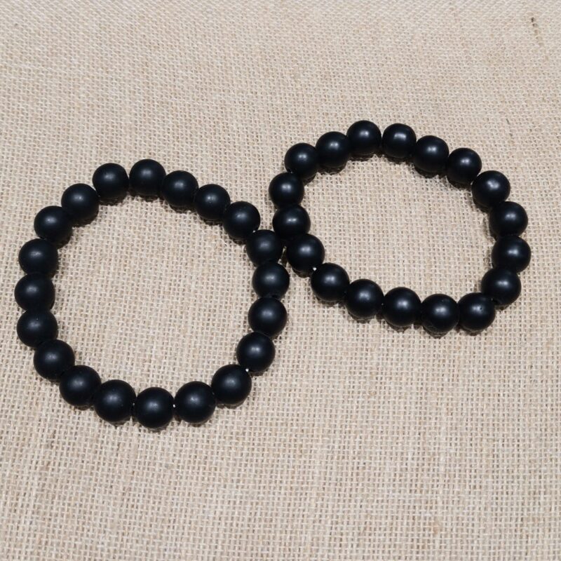 PULSERA MINERAL 10 MM SHUNGIT RECONSTRUIDA