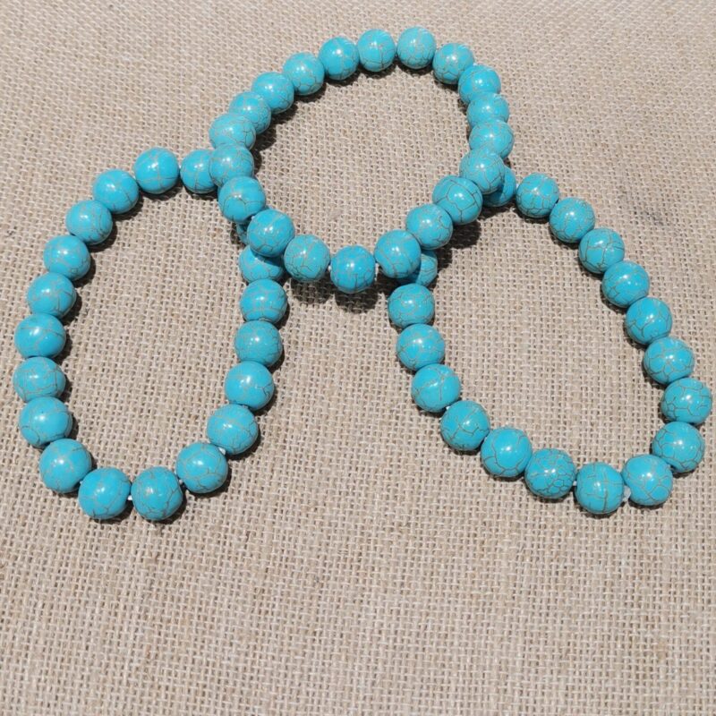 PULSERA MINERAL 10 MM TURQUESINA