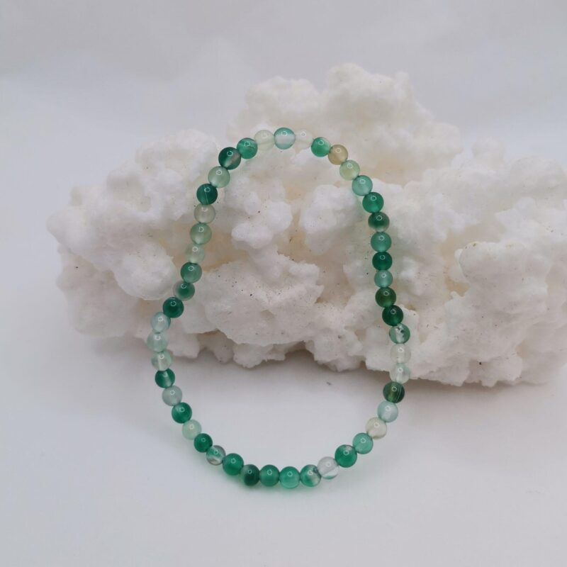 PULSERA MINERAL 4 MM AGATA VERDE