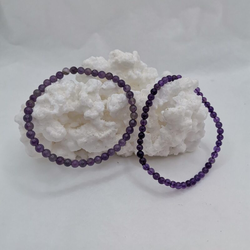 PULSERA MINERAL 4 MM AMATISTA