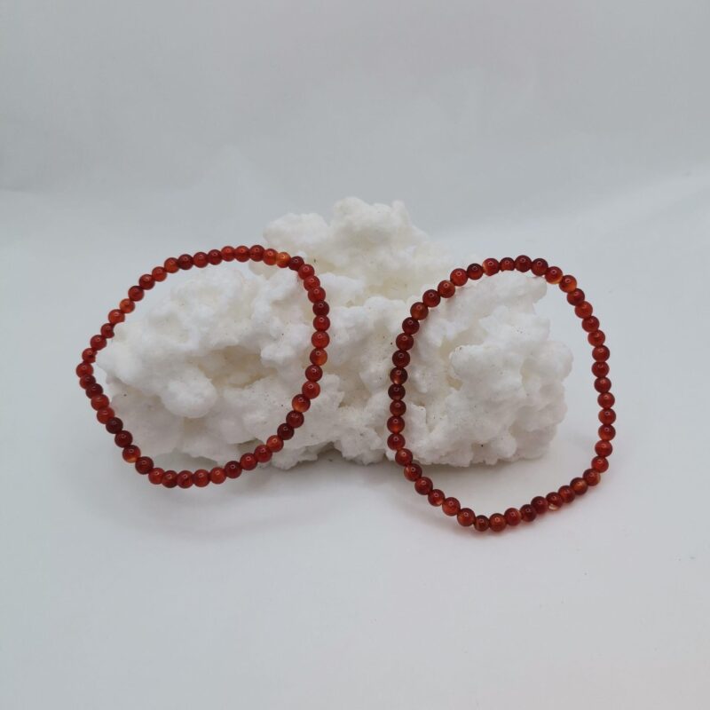 PULSERA MINERAL 4 MM AGATA CARNEOLA