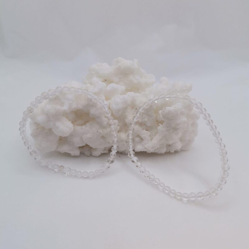 PULSERA MINERAL 4 MM CUARZO BLANCO