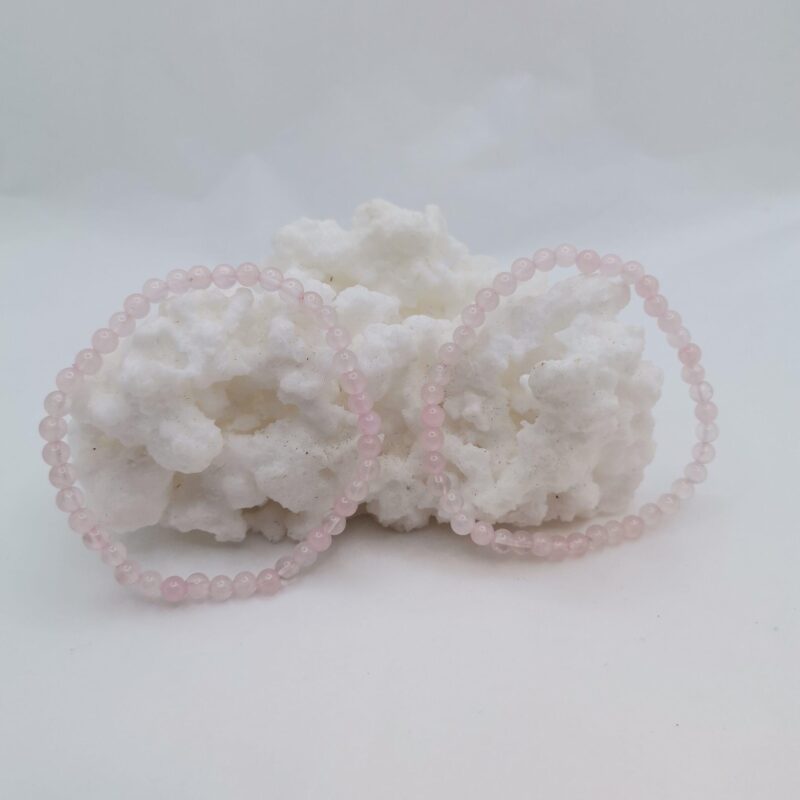 PULSERA MINERAL 4 MM CUARZO ROSA