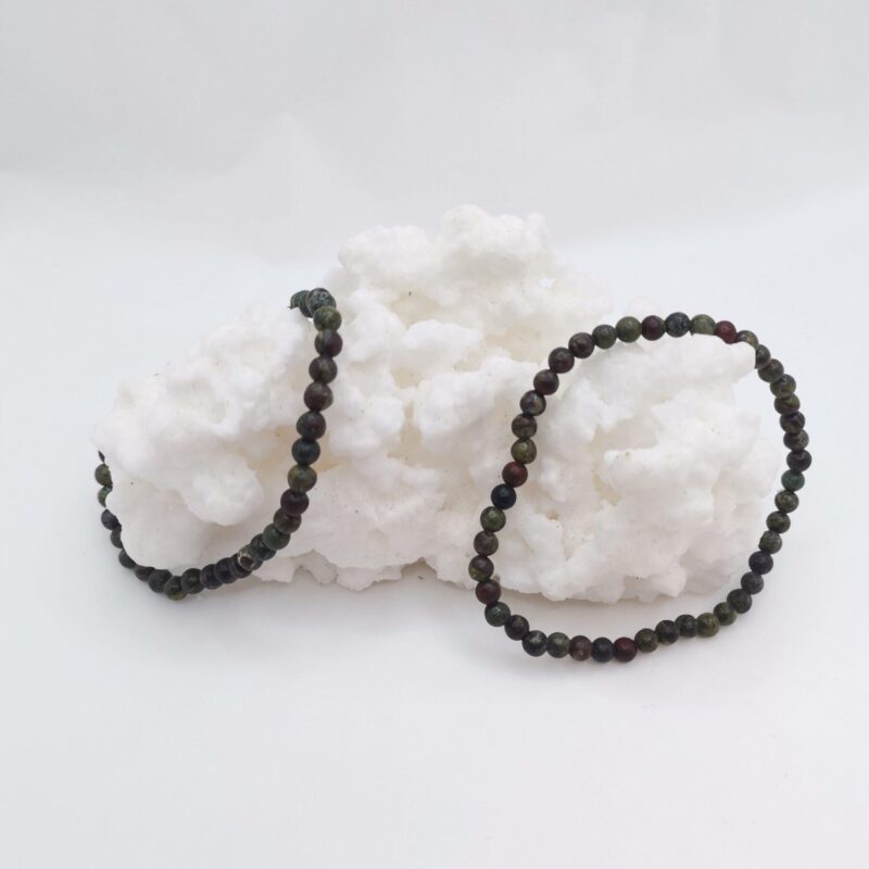 PULSERA MNERAL 4 MM FUCSHITA CON RUBI