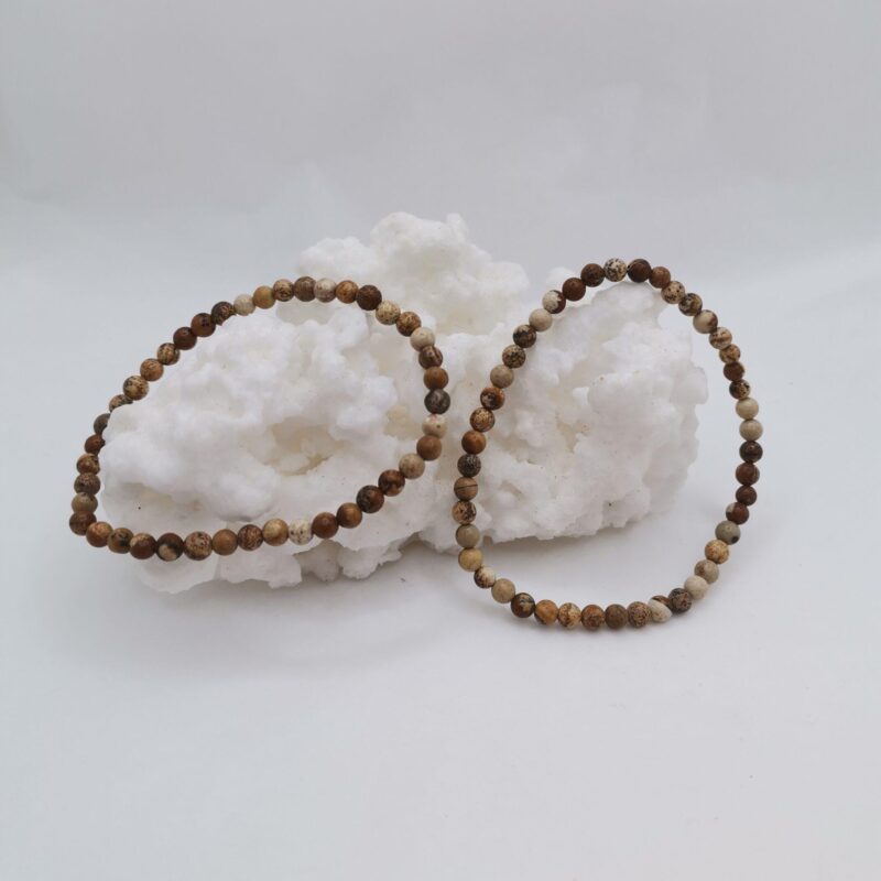 PULSERA DE MINERAL 4 MM JASPE MADERA