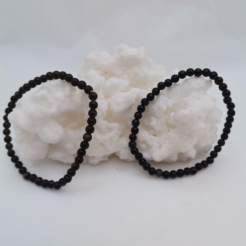 PULSERA MINERAL 4 MM OBSIDIANA