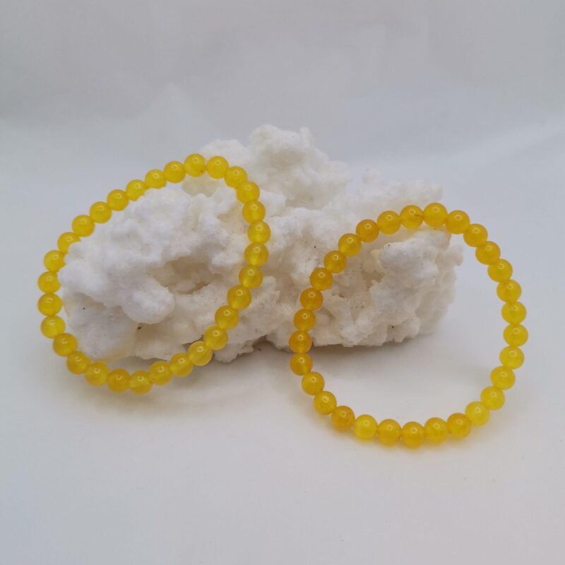 PULSERA MINERAL 6 MM AGATA AMARILLA