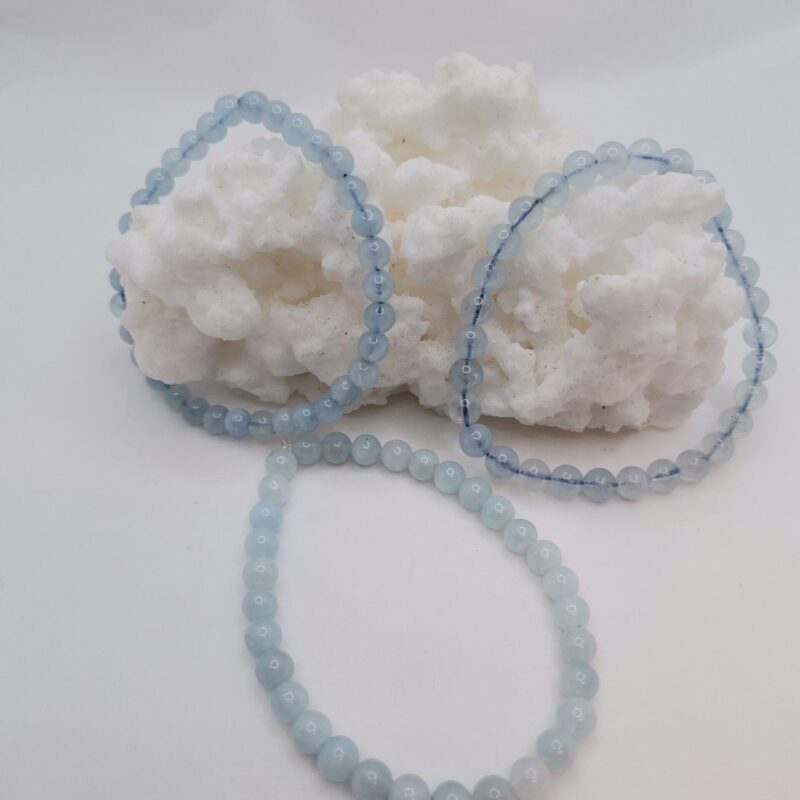 PULSERA MINERAL 6 MM AGUAMARINA EXTRA