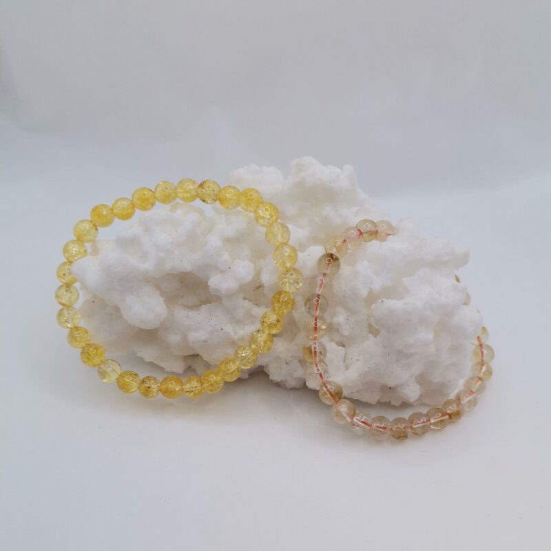 PULSERA MINERAL 6 MM CITRINO AMARILLO