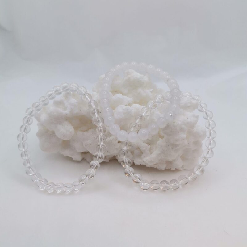 PULSERA MINERAL 6 MM CUARZO BLANCO