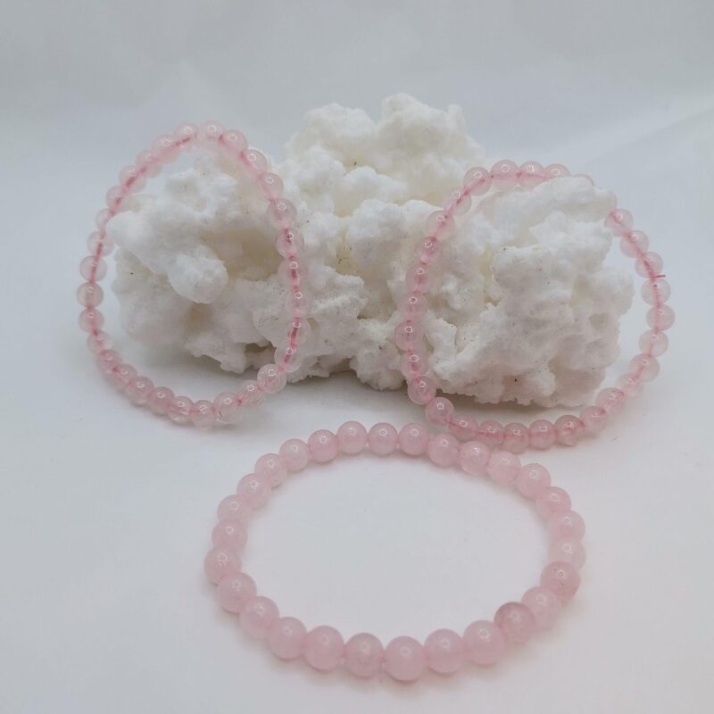 PULSERA MINERAL 6 MM CUARZO ROSA
