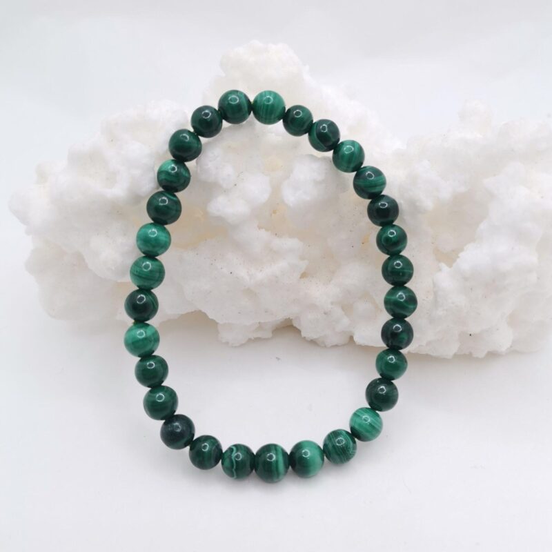 PULSERA MINERAL 6 MM MALAQUITA EXTRA