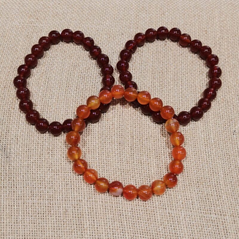 PULSERA MINERAL 8 MM CARNEOLA