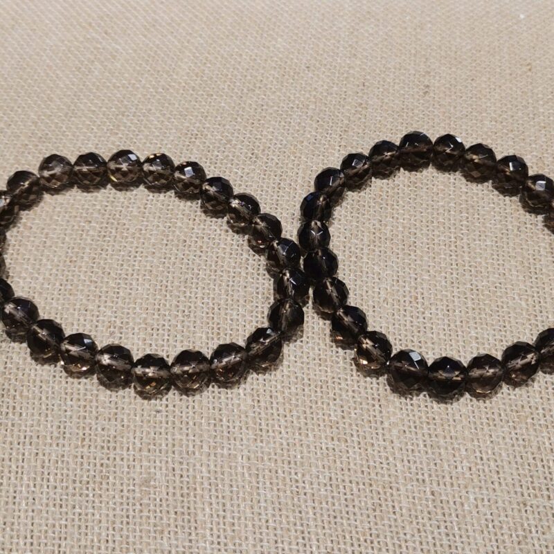 PULSERA MINERAL 8 MM CUARZO AHUMADO