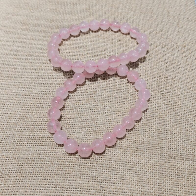 PULSERA MINERAL 8 MM CUARZO ROSA