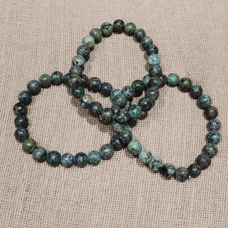PULSERA MINERAL 8 MM TURQUESA SUDAFRICANA