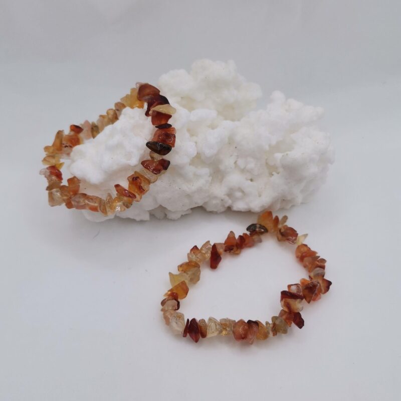 PULSERA MINERAL CHIP AGATA CARNEOLA