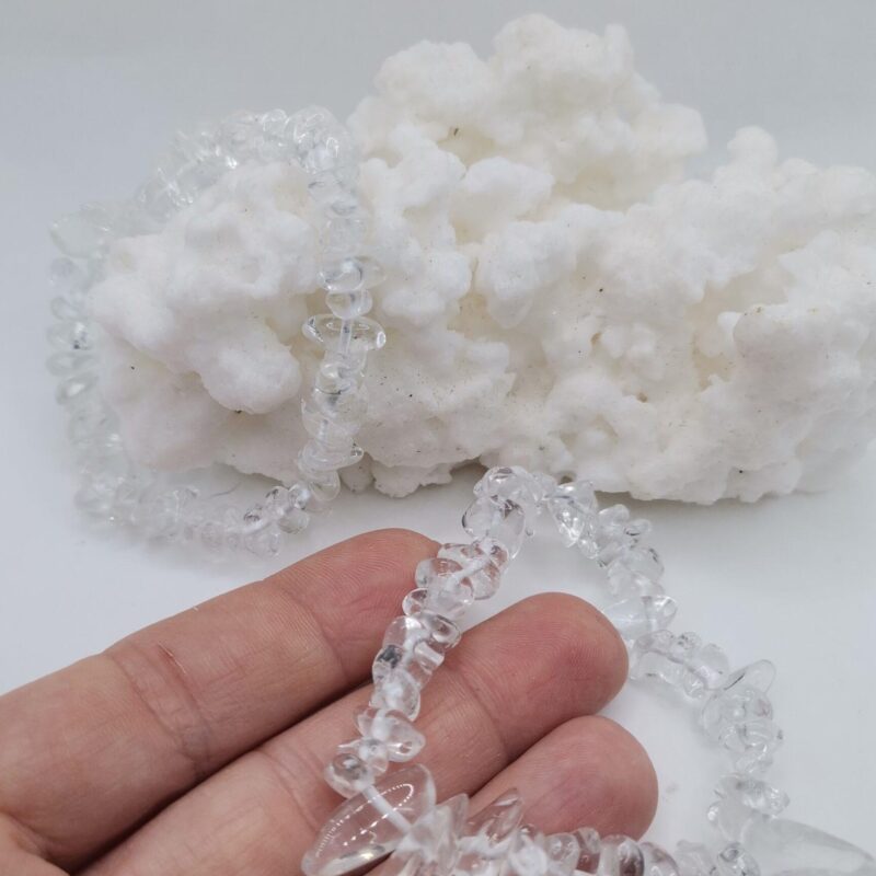 PULSERA MINERAL CHIP CUARZO BLANCO