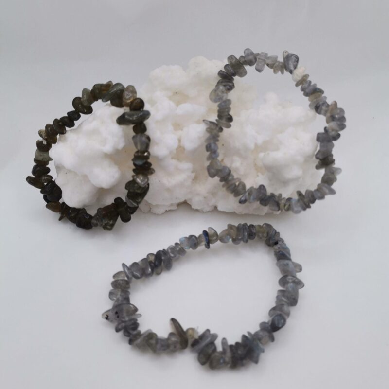 PULSERA MINERAL CHIP LABARADORITA