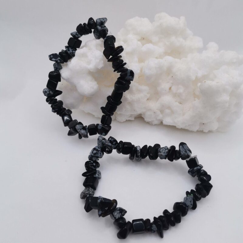 PULSERA MINERAL CHIP OBSIDIANA NEVADA