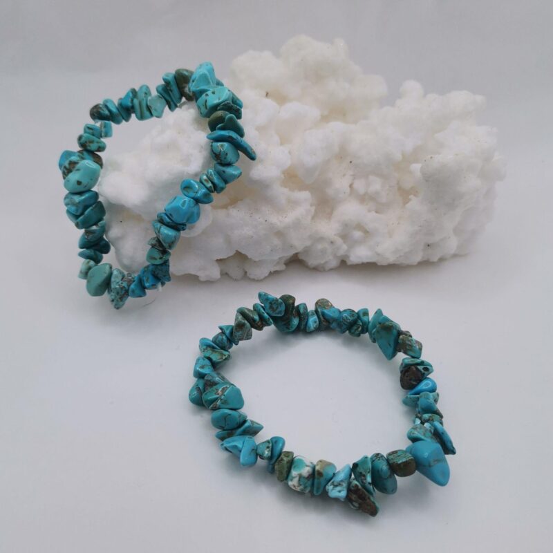 PULSERA MINERAL CHIP TURQUESA