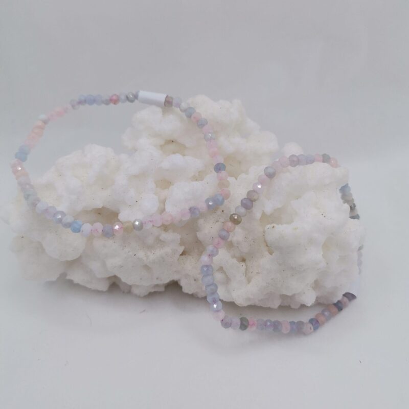 PULSERA MINERAL FLATEADA 4 MM MORGANITA