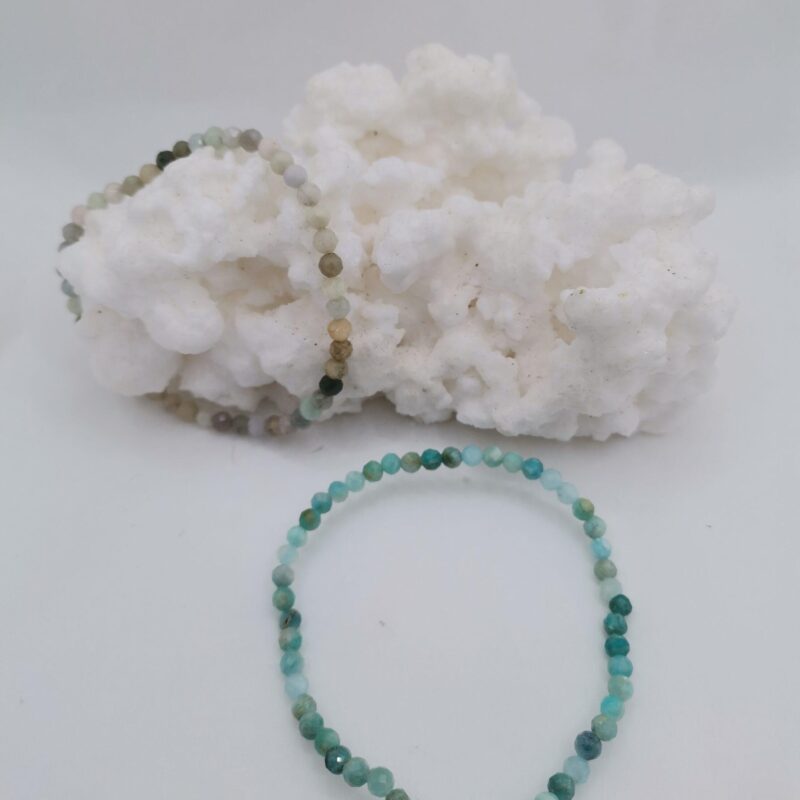 pulsera mineral flateado 4 mm amazonita