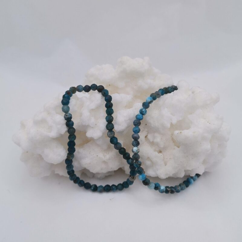 pulsera mineral flateado 4 mm apatito azul
