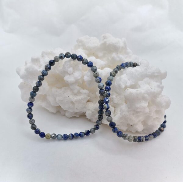 PULSERA MINERAL FLATEADO 4 MM LAPISLAZULI