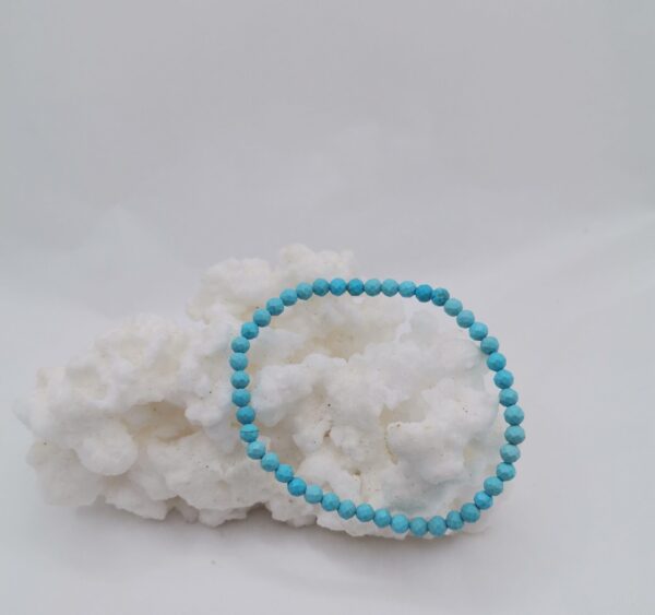 pulsera mineral flateado 4 mm turquesa