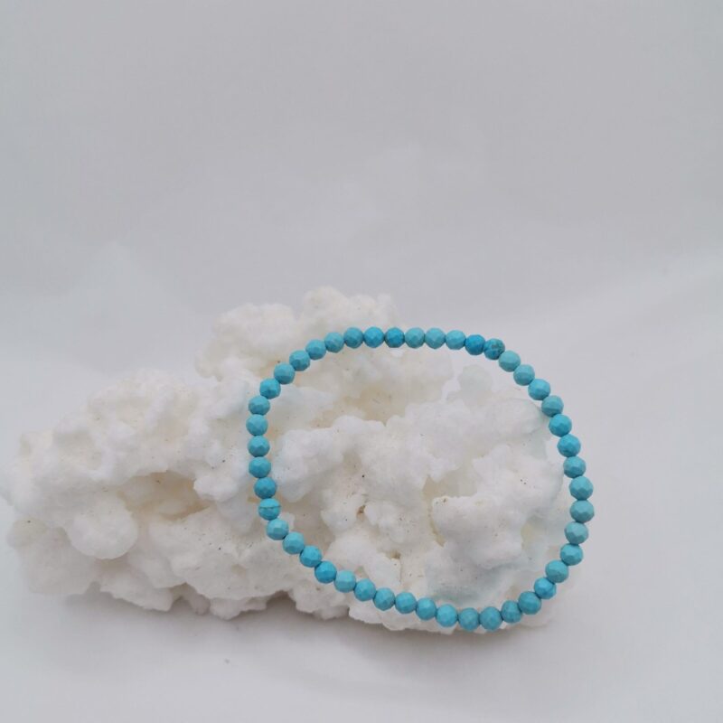 pulsera mineral flateado 4 mm turquesa