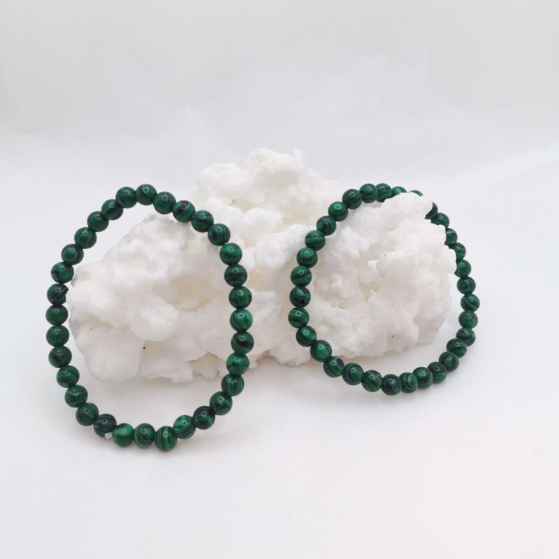 PULSERA MINERAL 6 MM MALAQUITA