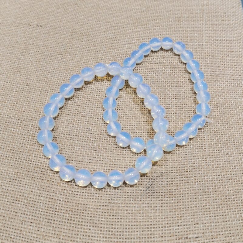 PULSERA MINERAL 8 MM OPALINA