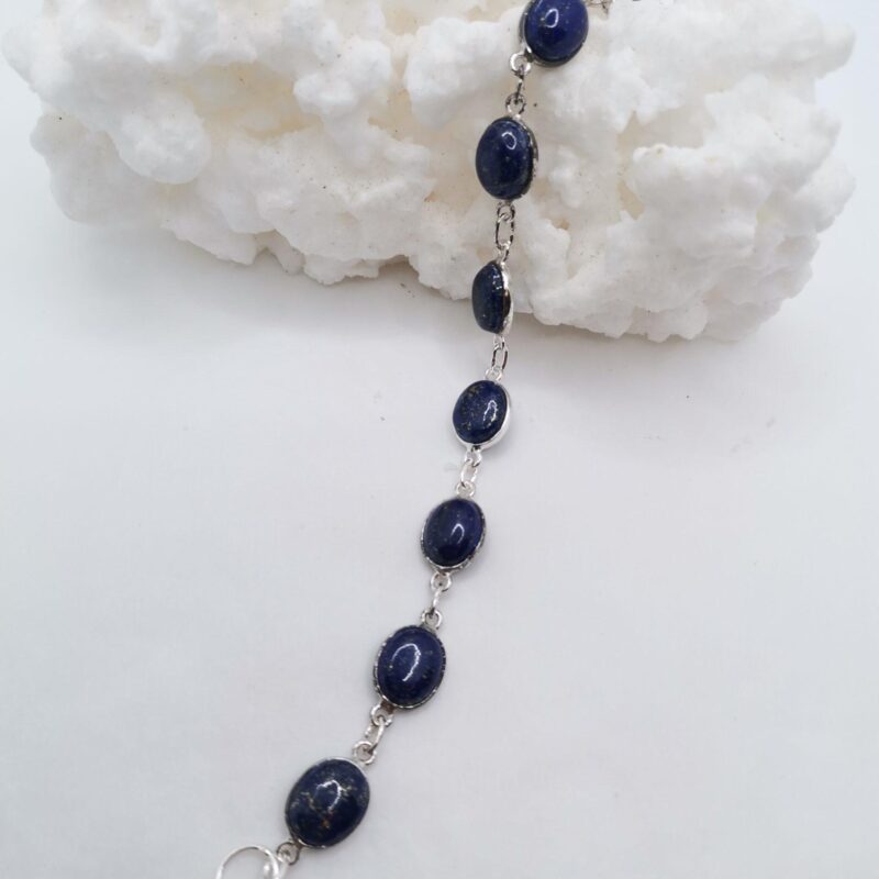 PULSERA PLATA LAPISLAZULI OVALADA